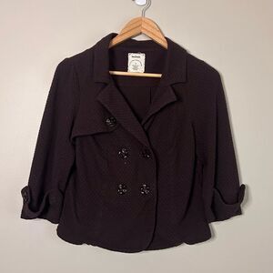 Anthropologie Allihop Through the Seasons Plum Purple Blazer Jacket Size Medium